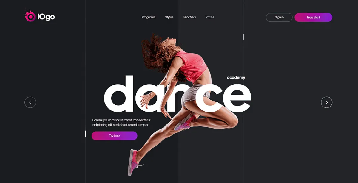 A beautiful bespoke website design mockup of a dance website